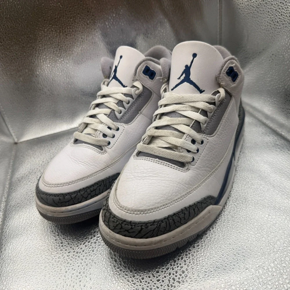 Size 8 Air Jordan Air Jordan 3 Retro Midnight Navy Mens Sneaker Shoes CT8532-140